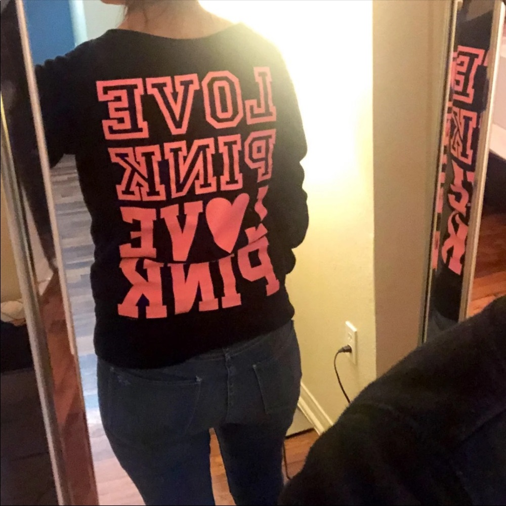 PINK Black Crew Neck